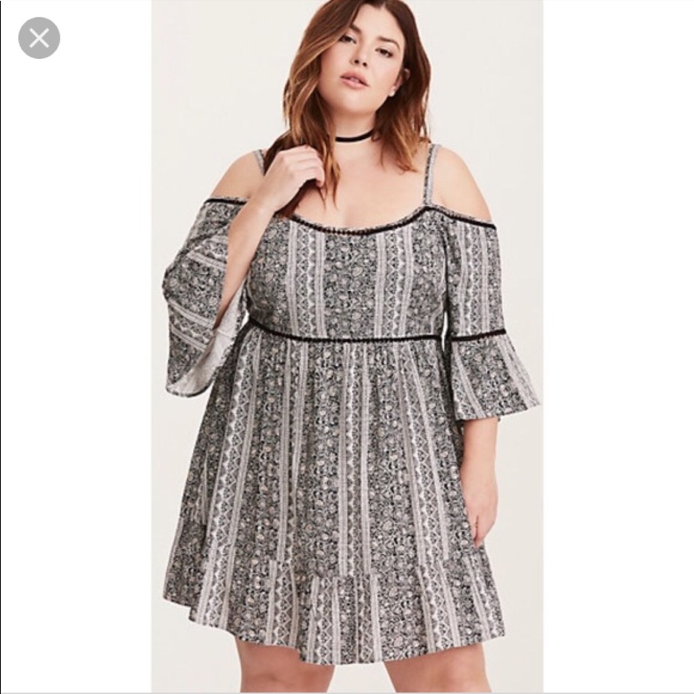 Torrid Boho Off the Shoulder Challis Dress